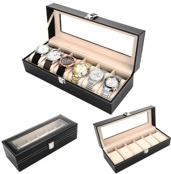 Organizador De 6 Relojes Portareloj Estuche Elegante Unisex