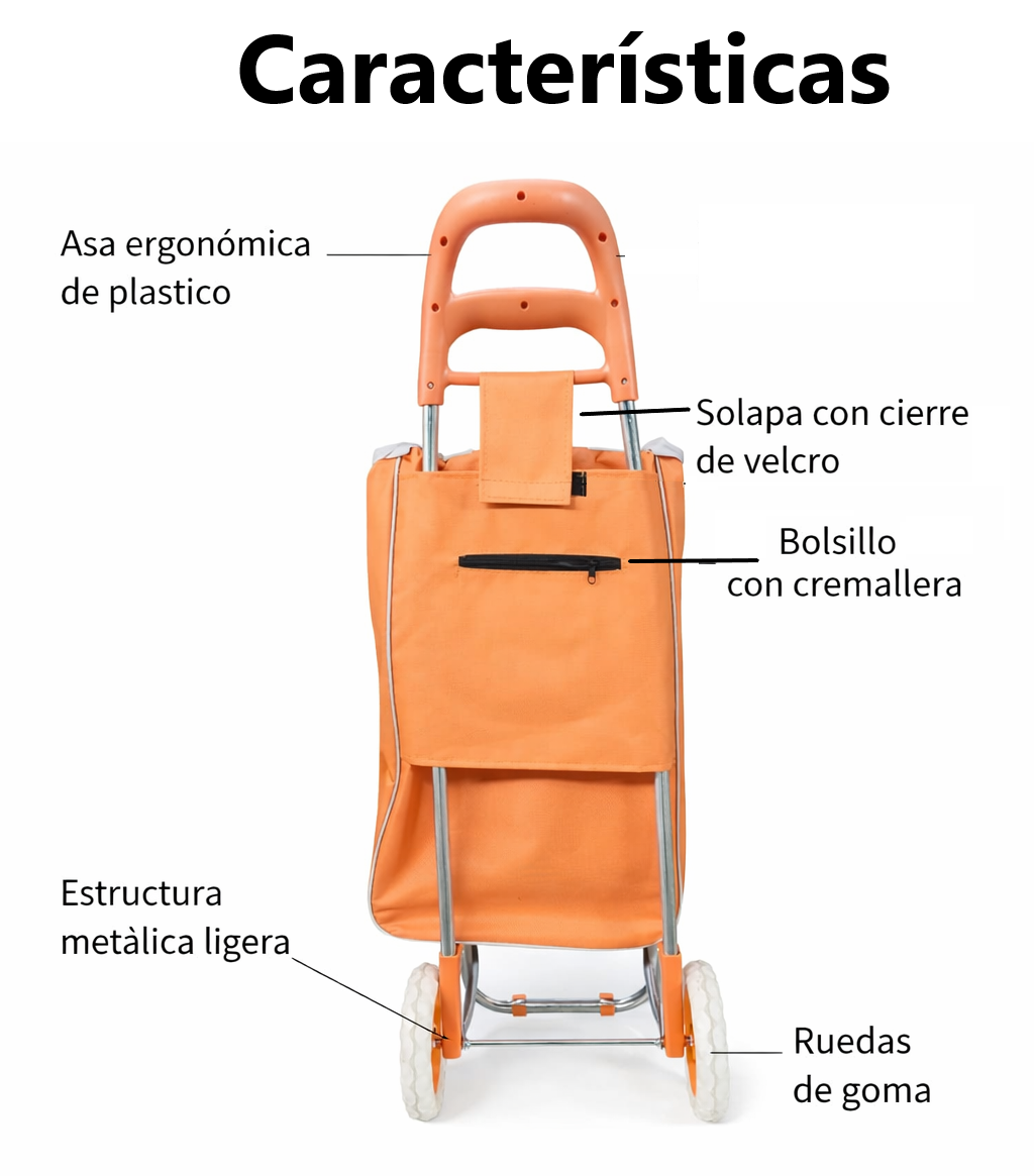 Carreta coche de mercado para transporte hasta 40kg