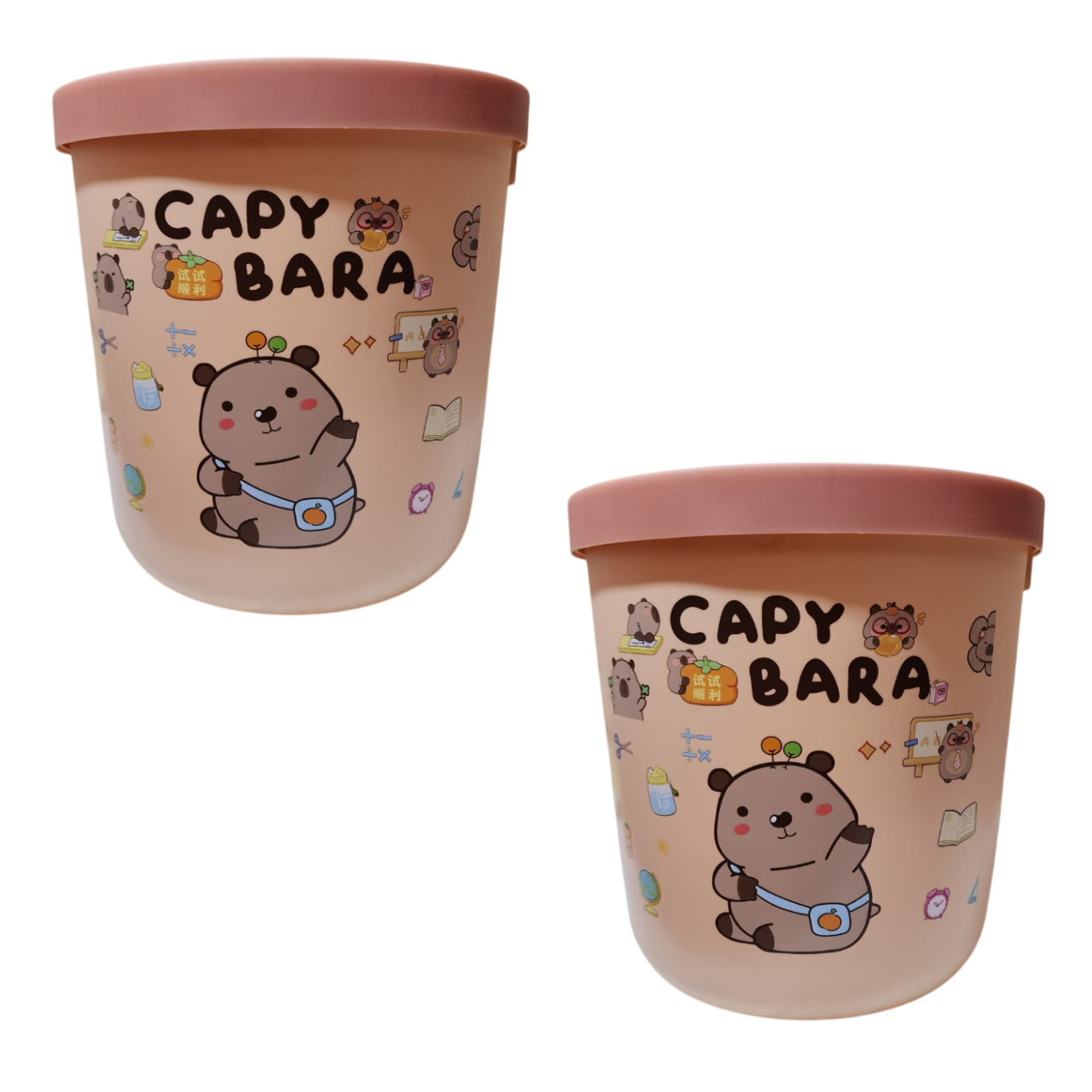 2 TACHOS DE BASURA PAPELERA DE CAPIBARA