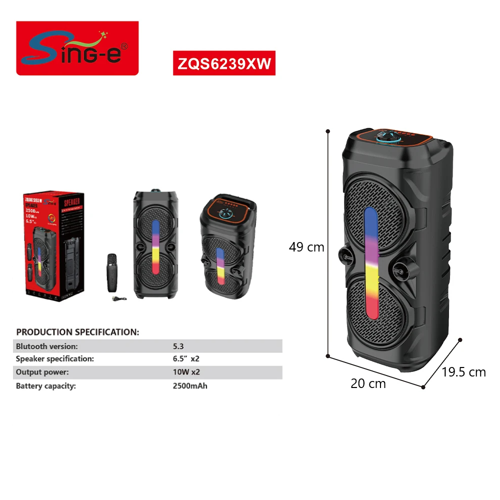 Parlante Karaoke Sing-e ZQS6293XW con Micrófono y Luces LED