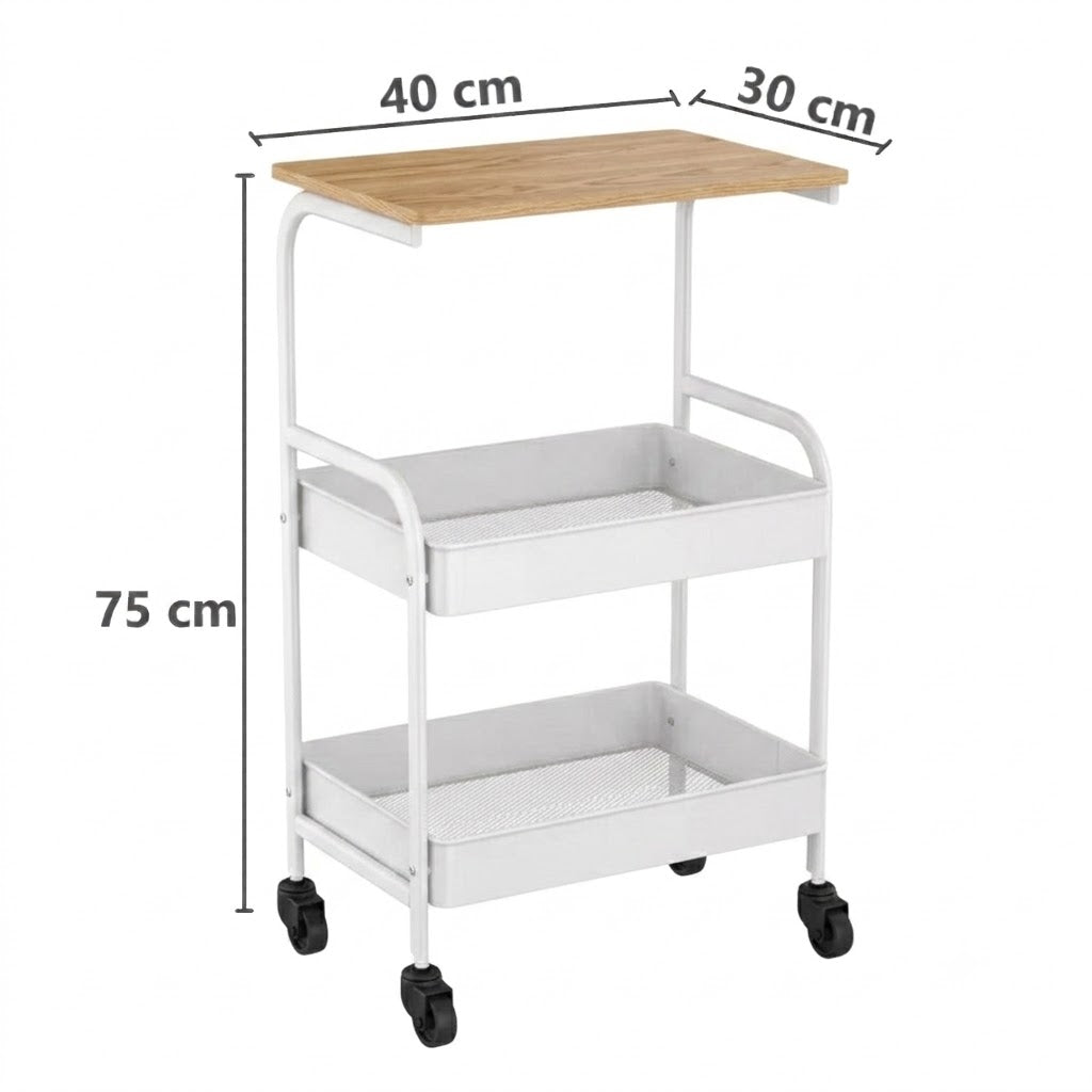 Carrito Mesa Organizador Multiuso de 3 Niveles rodante