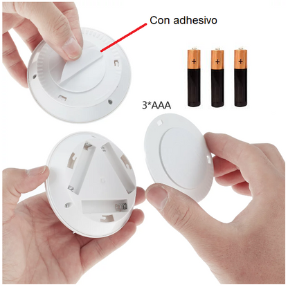 Kit 3 luces LED a pila 3*AAA con adhesivo para hogar,cocina y más