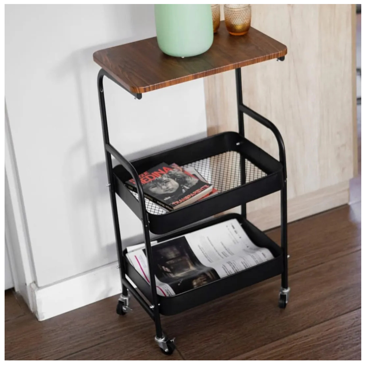 Carrito Mesa Organizador Multiuso de 3 Niveles rodante