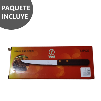 Pack 12 Cuchillos Dentados para Carne