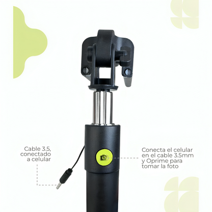 Selfie Stick Palo con cable de 78cm 270 grados