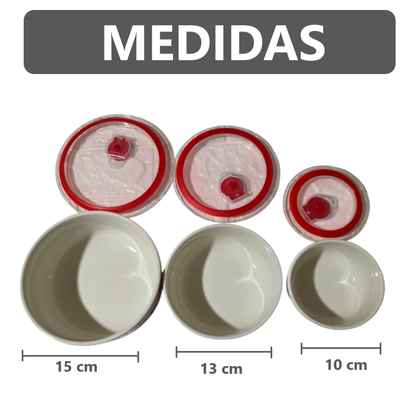 Set de 3 Táperes de Loza con tapa - Diseño Aleatorio