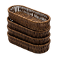 Pack x4 Porta cubiertos Rectangular de plástico tipo mimbre