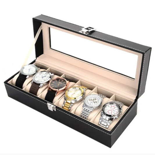 Organizador De 6 Relojes Portareloj Estuche Elegante Unisex