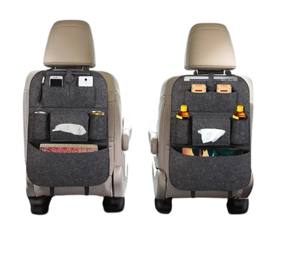 2 Organizadores para asiento para telefono botellas papel - NEGRO