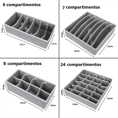 Pack x4 Organizadores Cajas para ropa interior armable - diversos tamaños