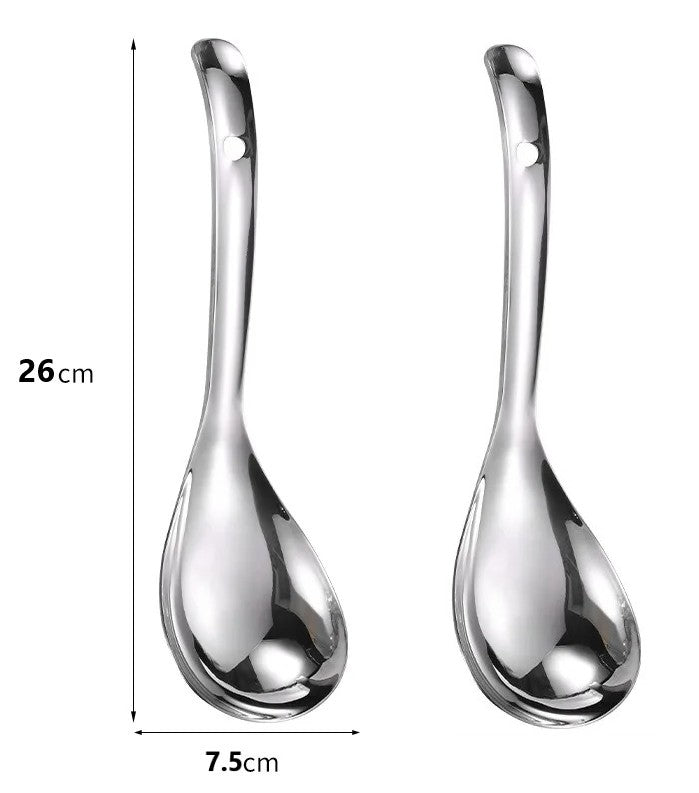 2 Cuchara Cucharon de alimentos de acero inoxidable 26x7.5cm