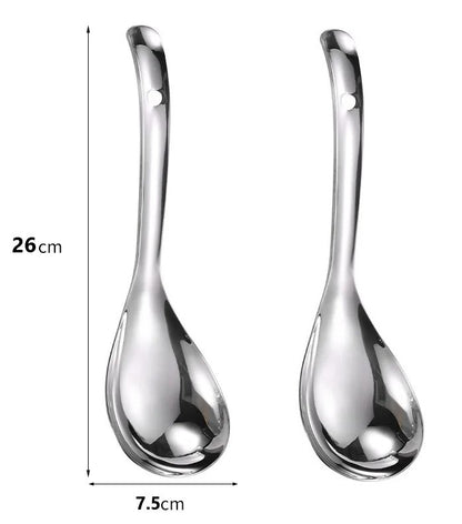 2 Cuchara Cucharon de alimentos de acero inoxidable 26x7.5cm