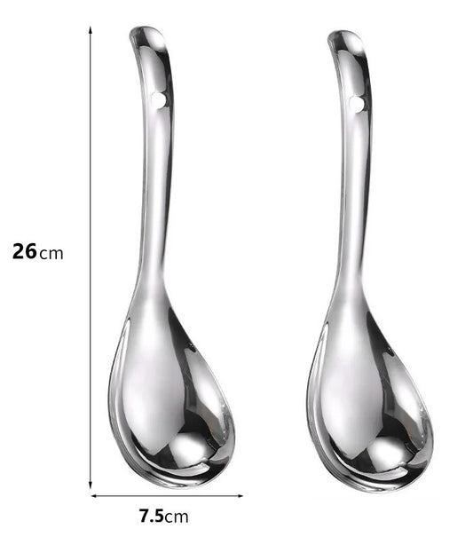 2 Cuchara Cucharon de alimentos de acero inoxidable 26x7.5cm