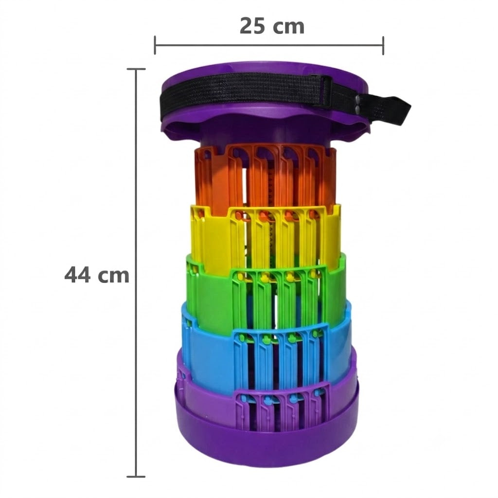 Pack x2 Bancos Retráctil Portátil Fácil de llevar con diseño de arcoíris