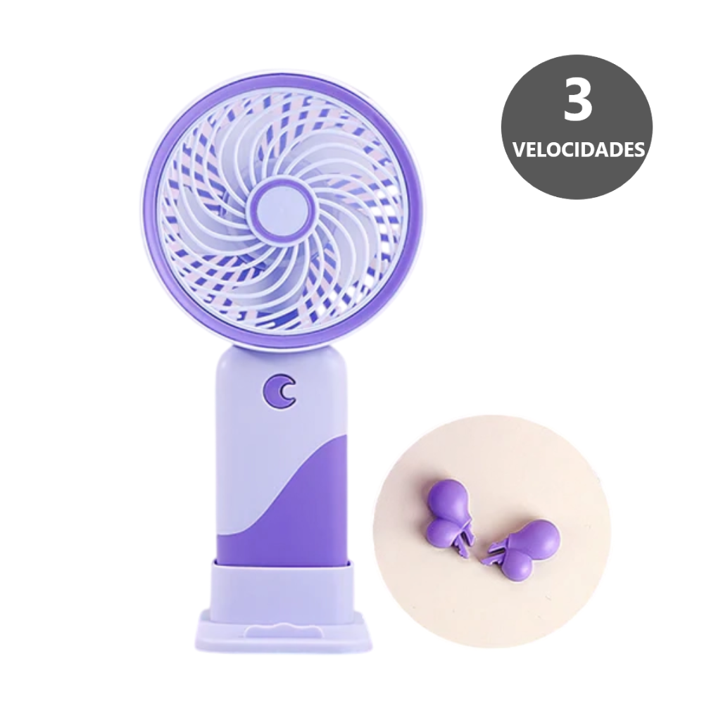 Potente Ventilador portátil 3 velocidades mini