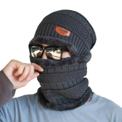 Gorro Chullo con Bufanda de lana y felpa para Invierno Unisex