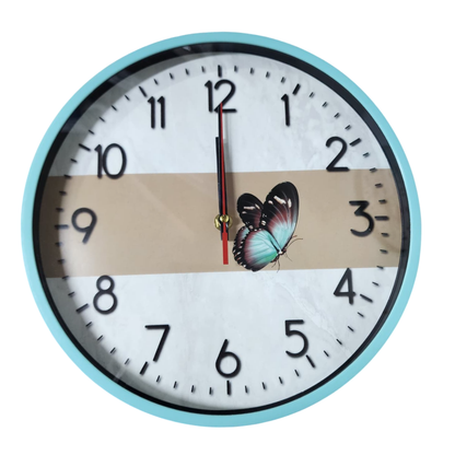 Reloj de pared de 27cm a pila AA - Mariposa