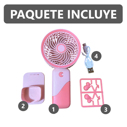 Potente Ventilador portátil 3 velocidades mini