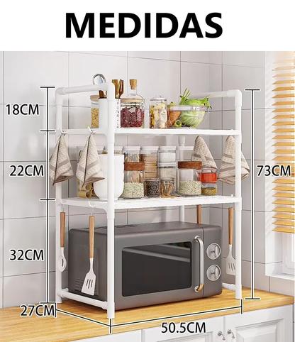 Organizador de cocina de 2 niveles - BLANCO