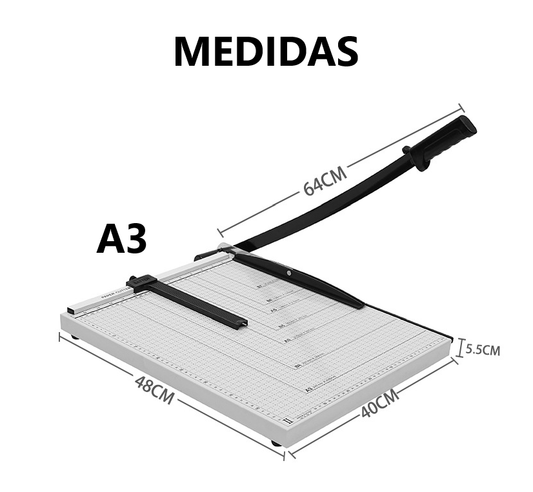 Guillotina Cortador de papel metálica A3