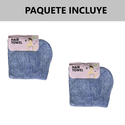 Pack x 2 Toallas microfibra absorbente para cabello