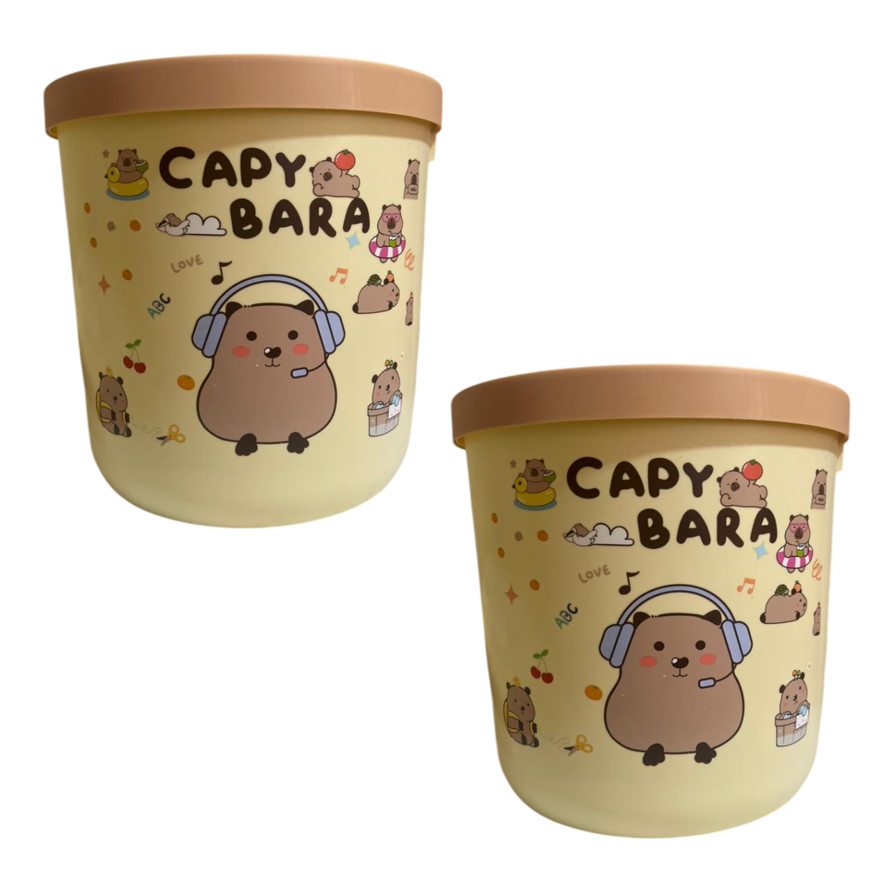 2 TACHOS DE BASURA PAPELERA DE CAPIBARA