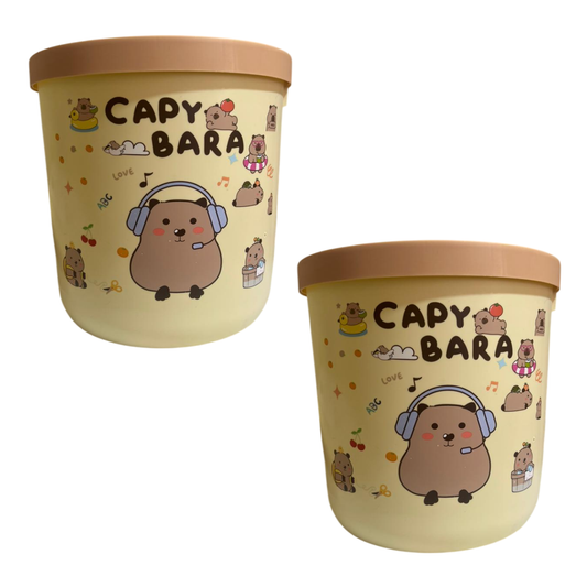 2 TACHOS DE BASURA PAPELERA DE CAPIBARA