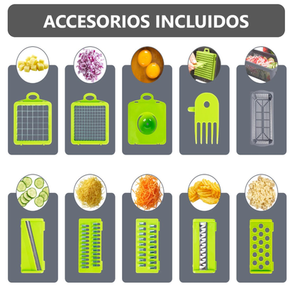 Picador Cortador De Frutas Verduras Manual de Cocina - 12 en 1
