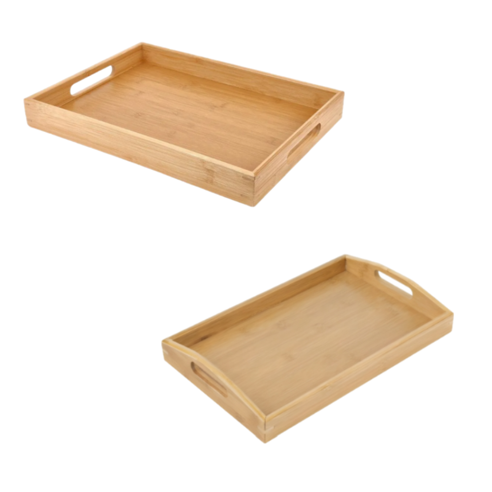 Bandeja de bambú para servir para cocina sala de estar dormitorio