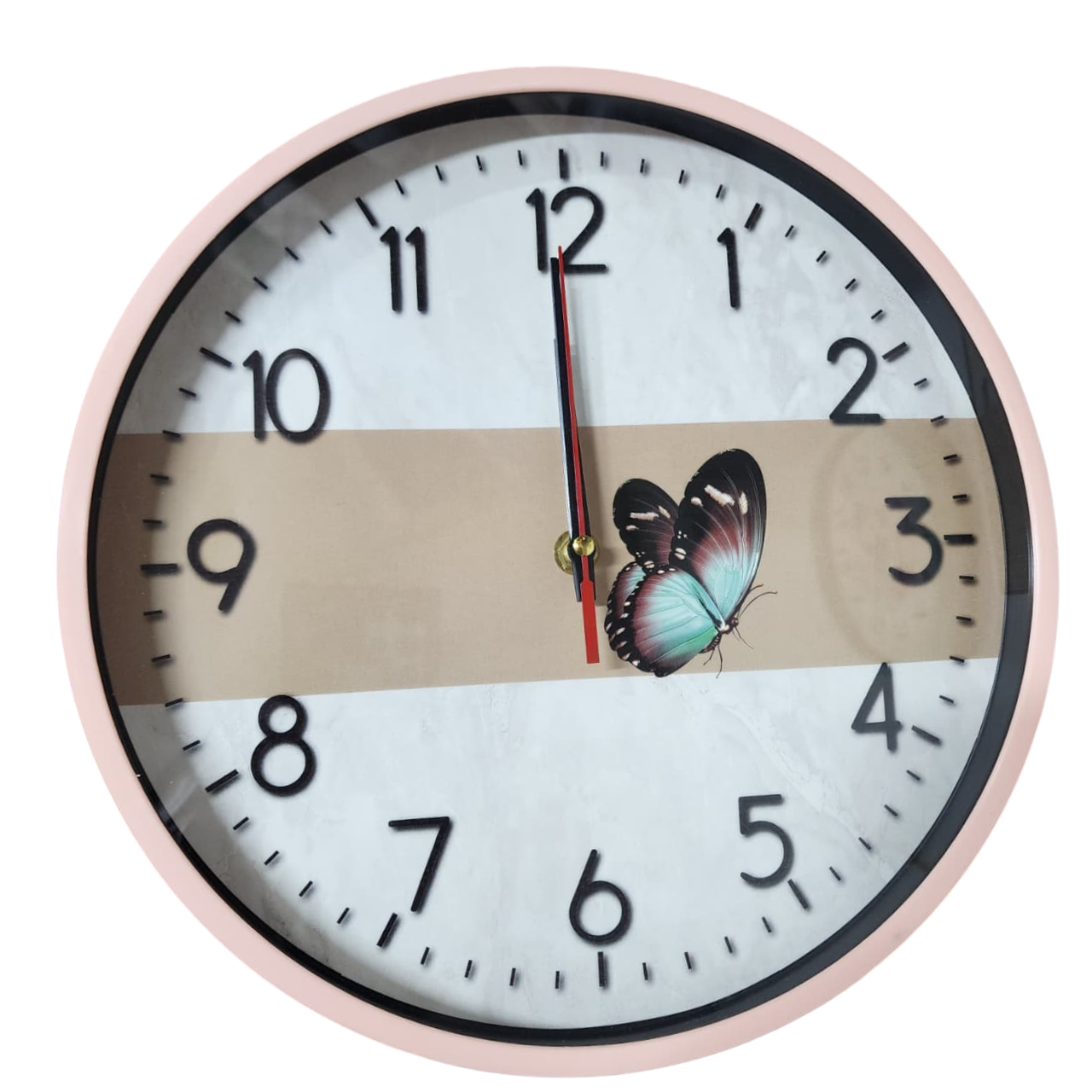 Reloj de pared de 27cm a pila AA - Mariposa
