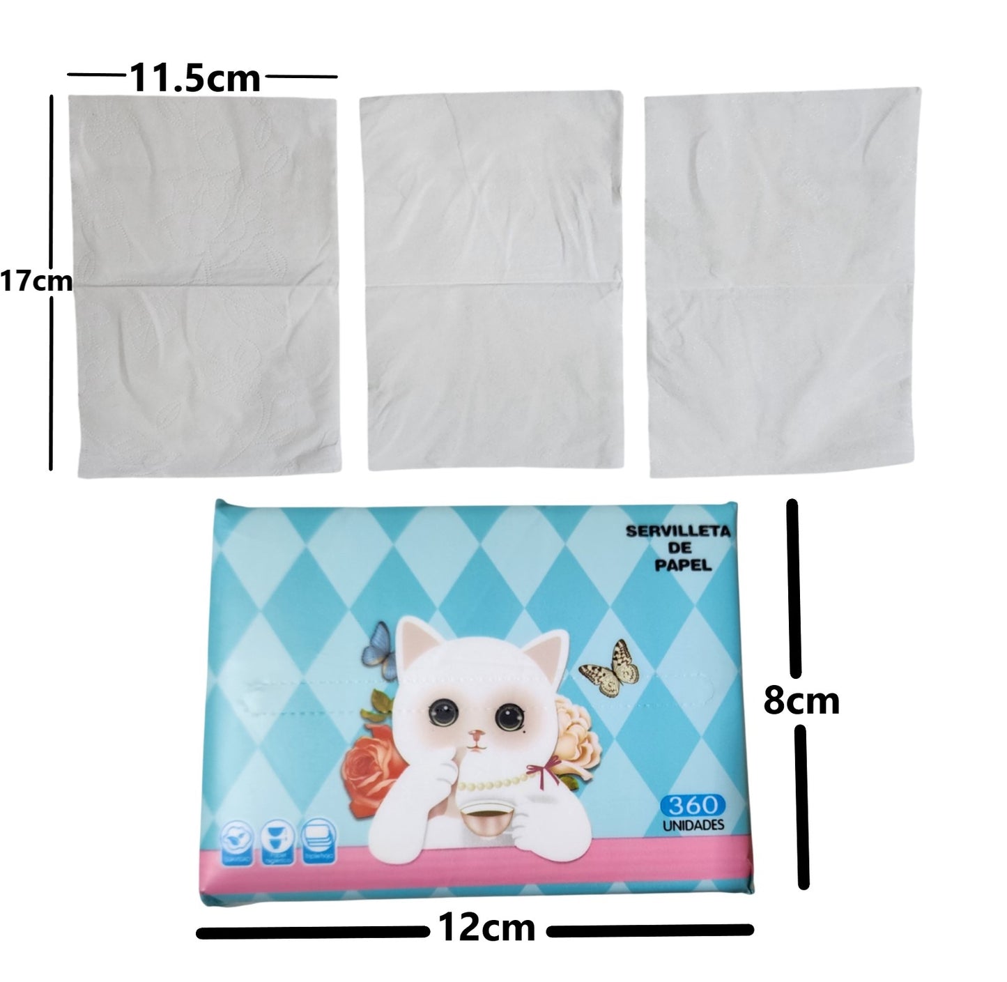 Paquetes con 360 Servilletas de papel tissue Desechables