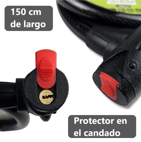 Cadena con llave 150cm grueso NEGRO