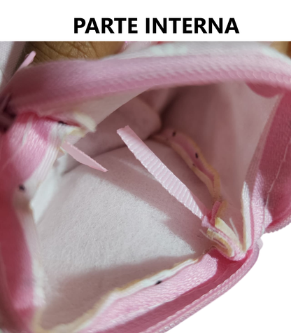 10 MINI BOLSO CON CIERRE ROSADO cartera