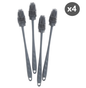 Pack x4 Cepillos de silicona largo para limpiar de botellas