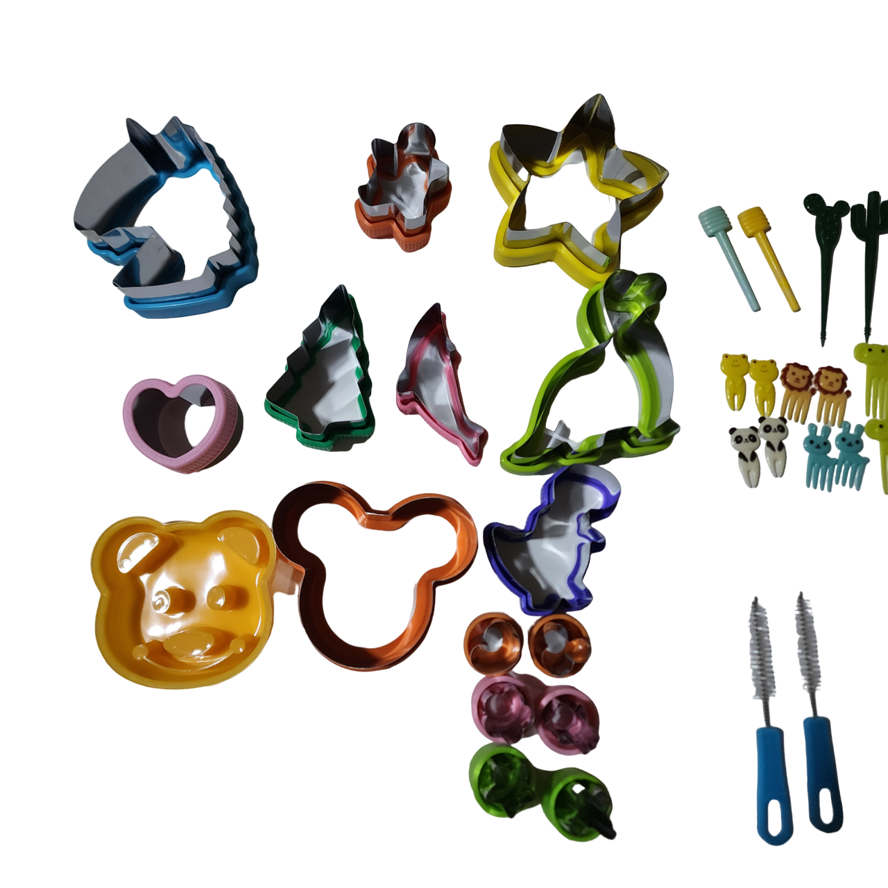 Set de cortadores moldes adornos tenedores para sandwich x 32 piezas