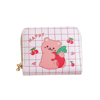 Billetera Kawaii de multi bolsillo cuero sintético