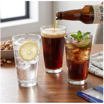 Set x3 vasos de vidrio largo de 480 ml
