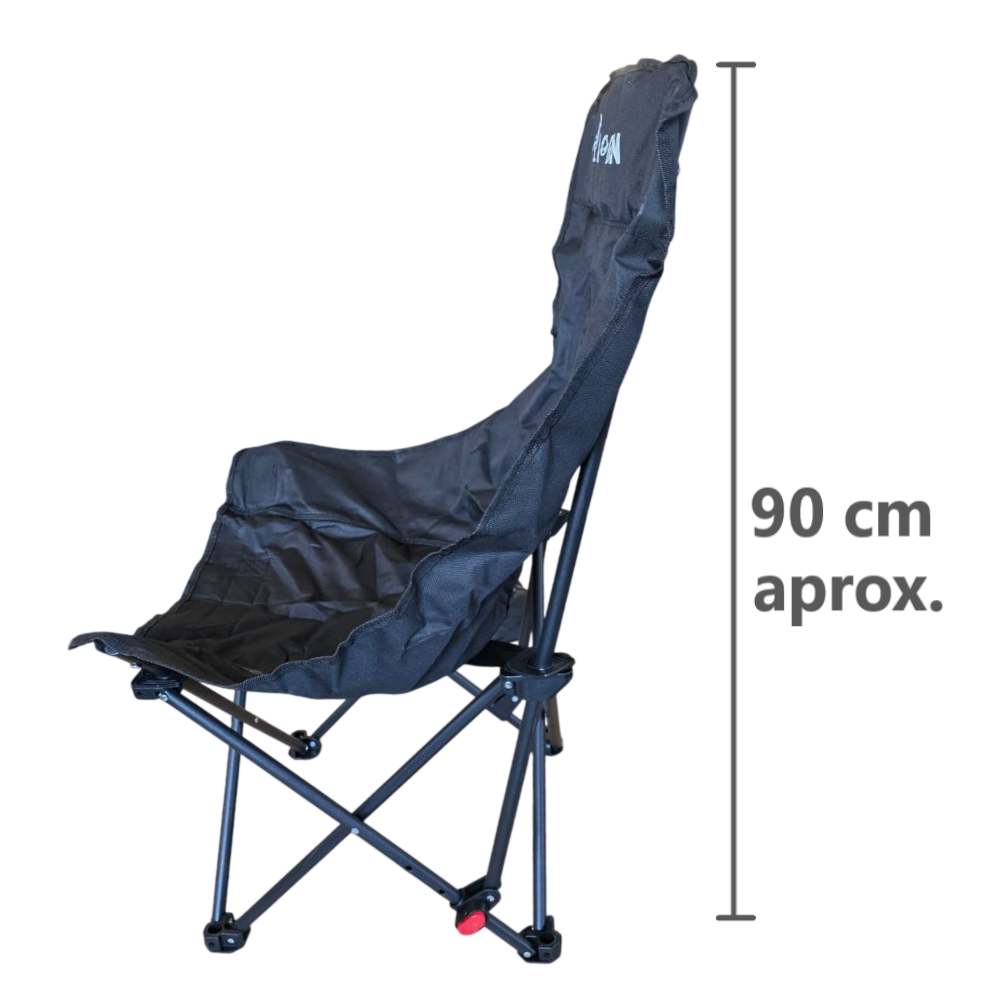 Silla de Camping 90cm alto compacta Regulador de espalda Plegable con bolsa