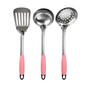 Kit de Utensilios de Cocina 3 Piezas Hecho de Acero y Mango de Plástico