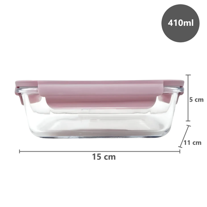 Pack x2 taperes de vidrio 410ml