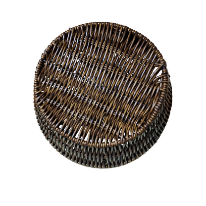 Pack 2 Paneras circular de Plástico tipo mimbre