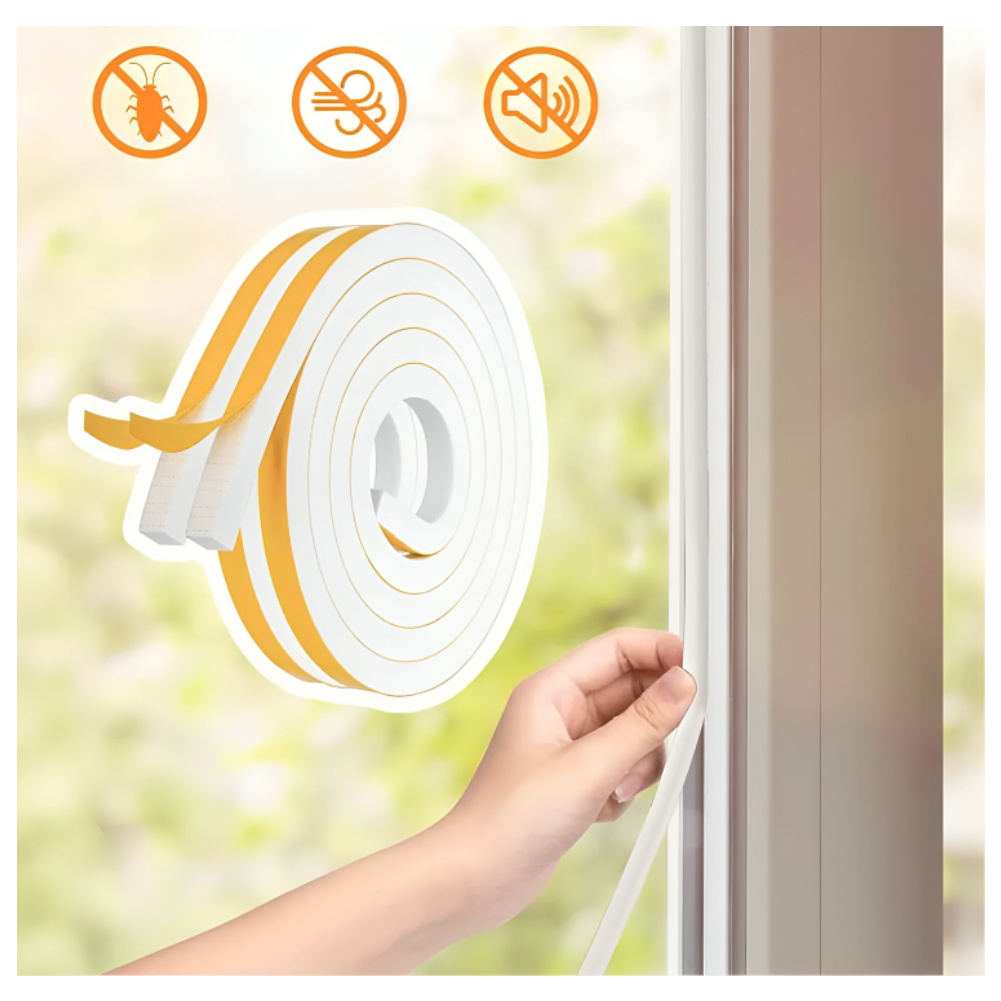 Burlete Adhesivo Para Puertas y Ventanas Color Blanco 6m - colores