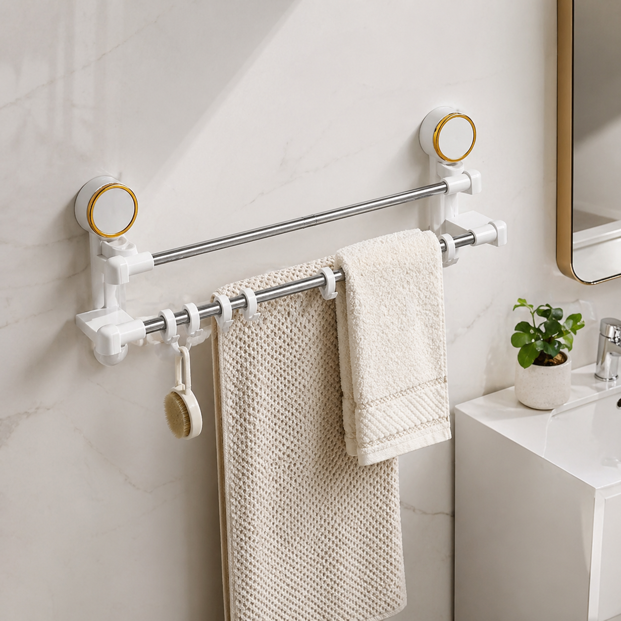 Toallero barra de toalla a presión para Baño