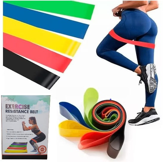 Banda De Resistencia Elástica Set De 5 Ligas Ejercicios