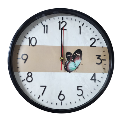 Reloj de pared de 27cm a pila AA - Mariposa