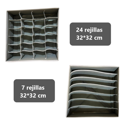 Pack x4 Organizadores Cajas para ropa interior armable - diversos tamaños