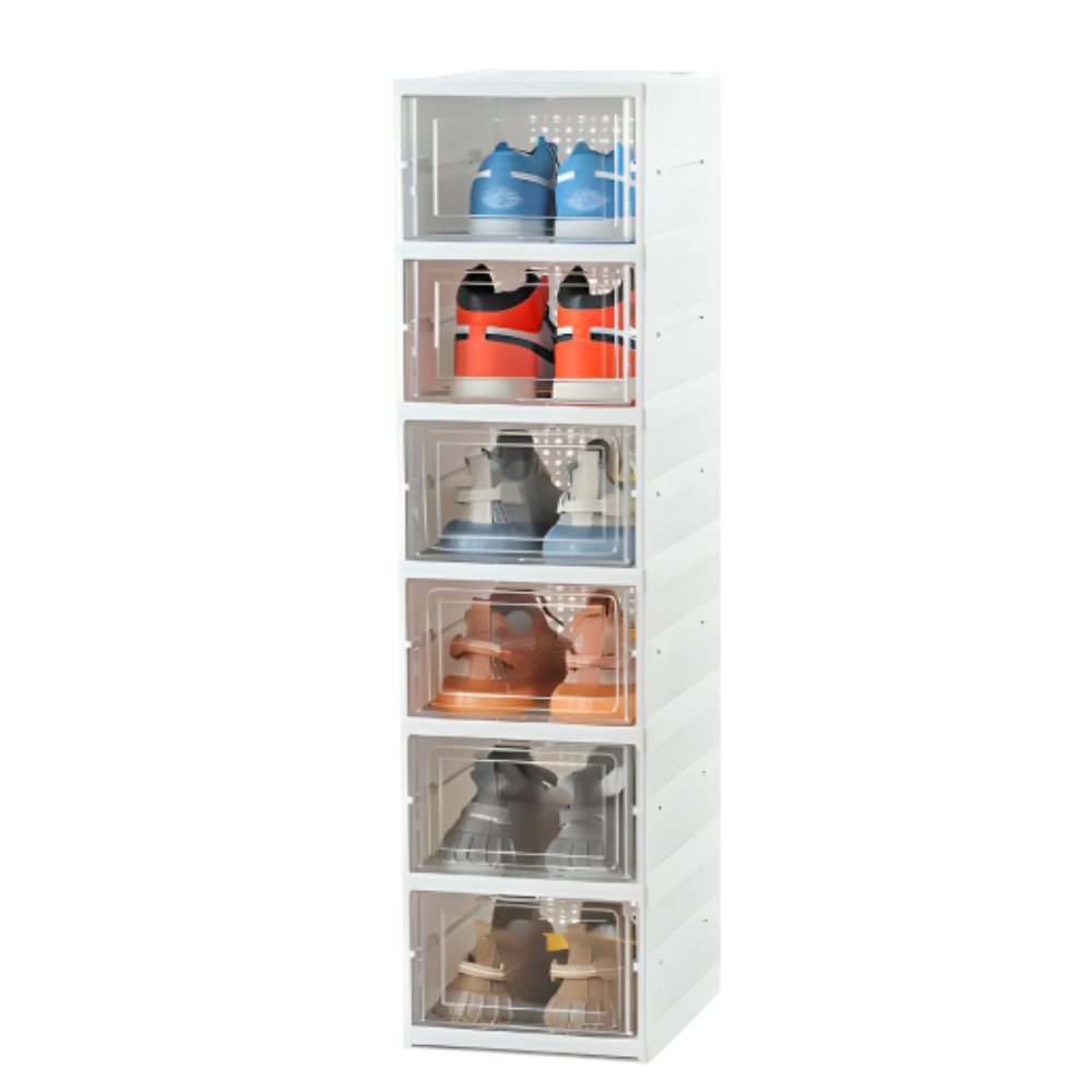 Organizador Zapatera de Acrílico Plegable con puertas - 6 Niveles