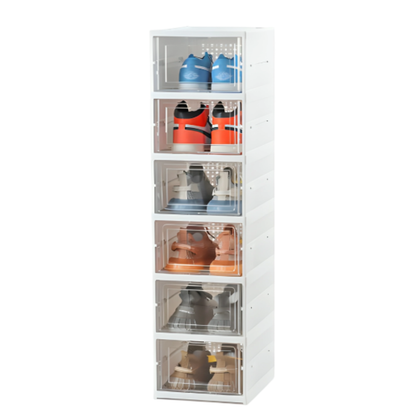 Organizador Zapatera de Acrílico Plegable con puertas - 6 Niveles