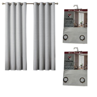 Pack x2 cortinas de 140x240cm con 8 ojales