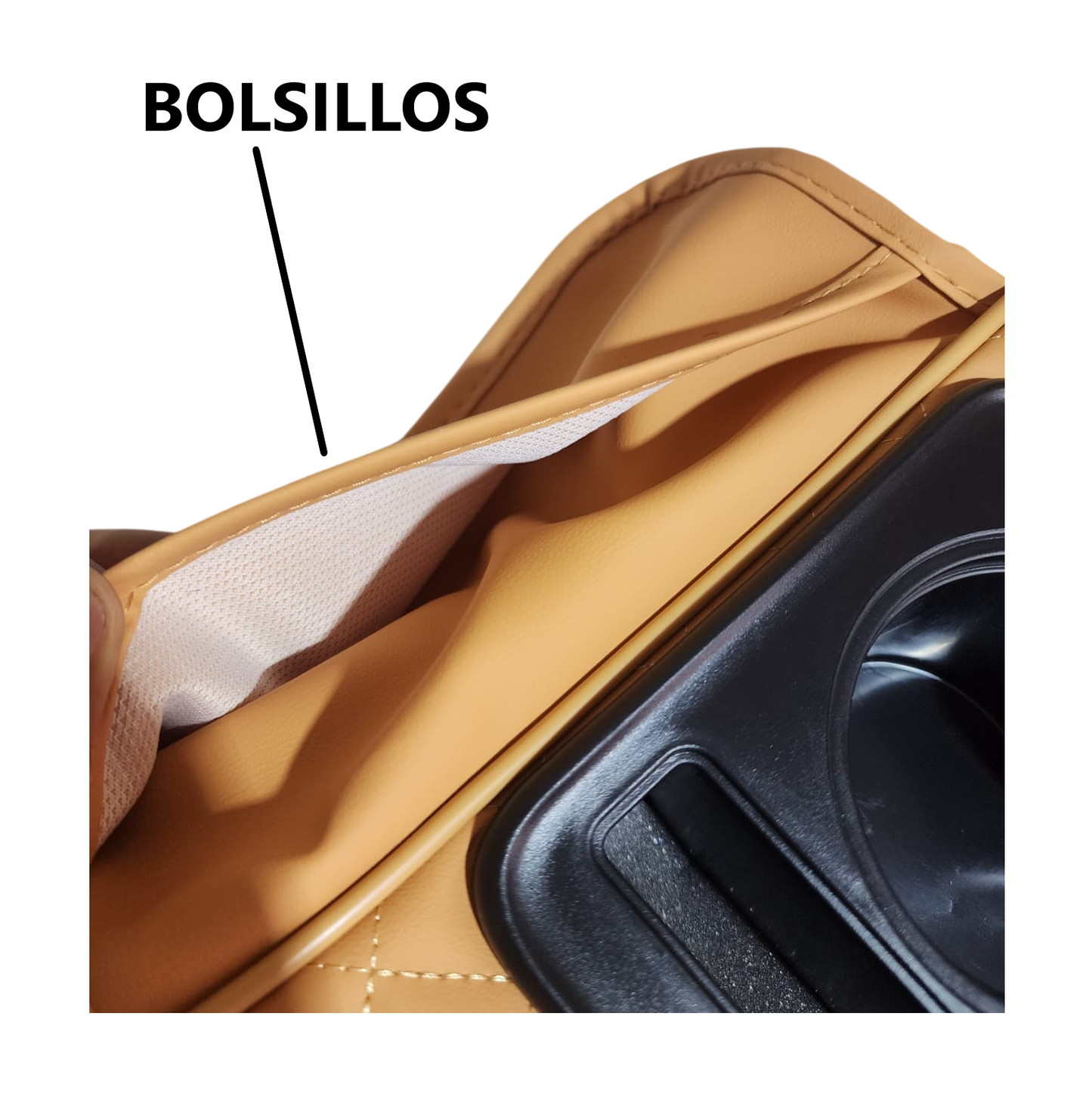 Caja de almacenamiento portavaso porta servilleta y telefono - NARANJA